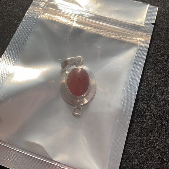 Natural Carnelian jewellery set of earrings and pendant. 925 sterling silver - Picture 6 of 9